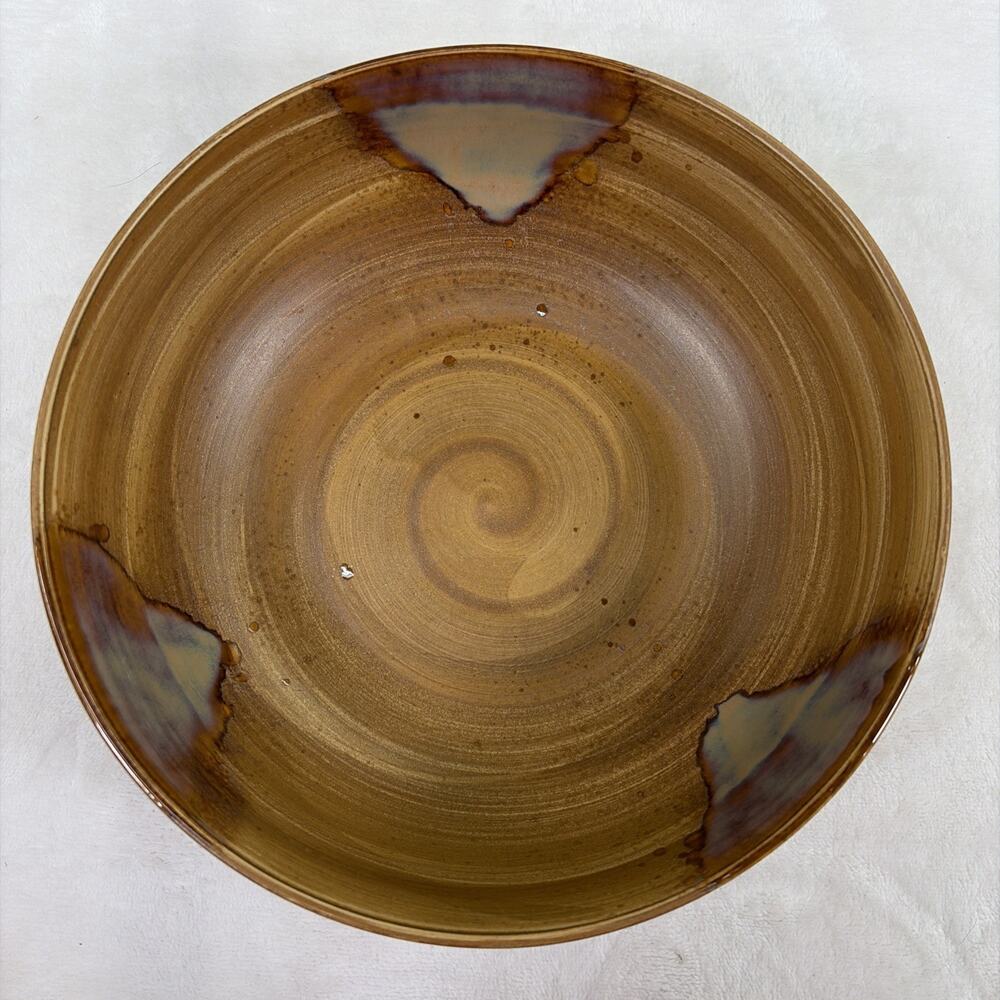 Sango Splash 4951 Tan Brown Drip Glaze 9" Serving Salad Vegetable Bowl Chrty